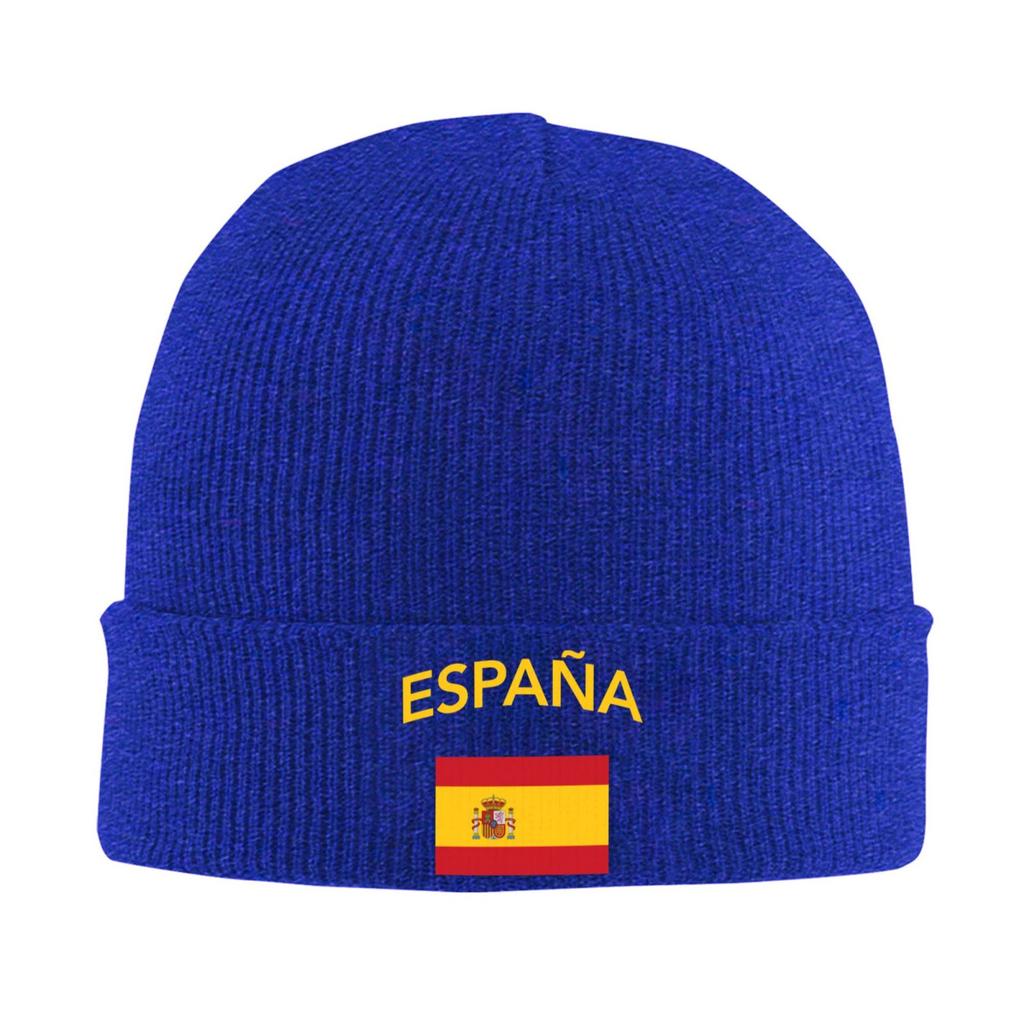 España Flag Knitted Hat For Men Women Knit Hats Winter Beanies Skull Cap Unisex Black Soft Warm Winter Hat Print Beanie Hat