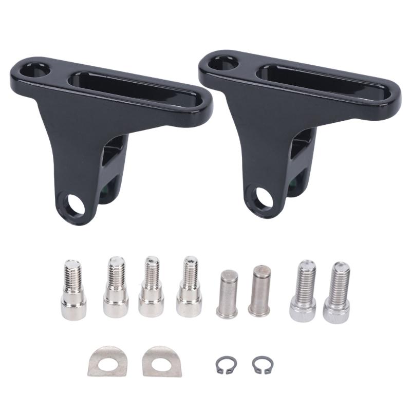 Motorcycle Rear Footrest Bracket Pair Replacement Set with Metal Passenger Peg Mounts and Installation Hardware for Highway 93-23 Models