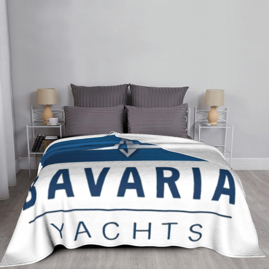 Bavaria Yachts Blue Silver Logo Blankets Multi-function Fleece Sofa Throw Blanket for Home Bedroom Travel Throws Bedspread Quilt