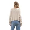 Women's Round Neck Twisted Rope Fried Dough Twists Loose Knit