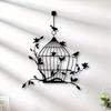 Rust Proof Coating Metal Wall Art Birdcage Pattern Wall Hanging Ornament Metal Sign  Living Room