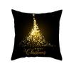 New Black Hot Stamping Christmas Pillow Cover Golden Elk Christmas Tree Sofa Cushion Cover Home