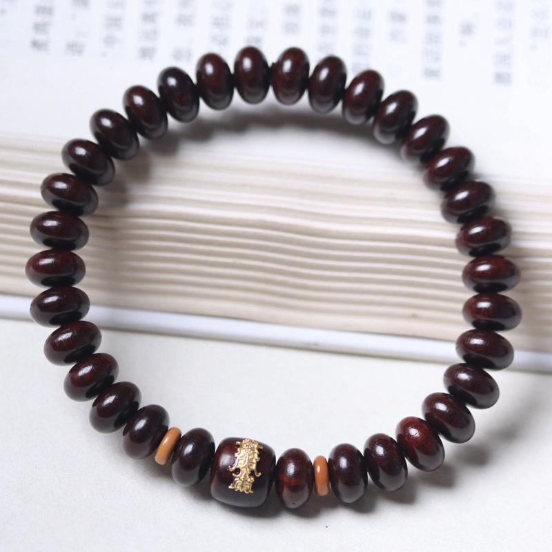 India Sandalwood Abacus Bead Bracelet 5x9 DIY Literary Style for Men and Women - Buddhist-Inspired Jewelry