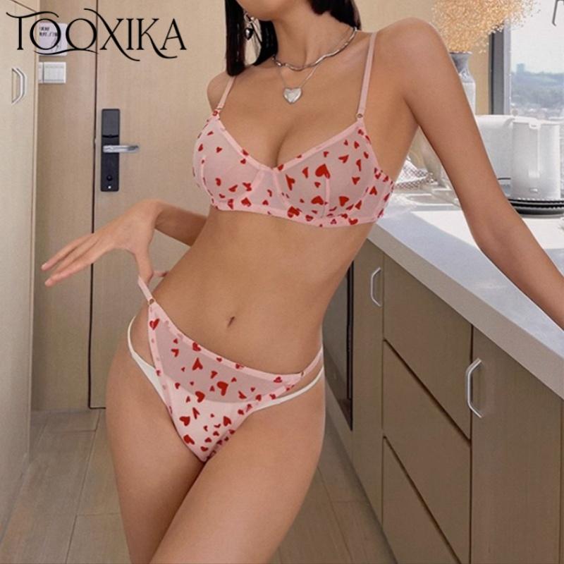 

Tooxika Новое женское нижнее белье в форме сердца с флокированием, ультратонкий прозрачный бюстгальтер с кружевом, сексуальный тонкий бюстгальтер со стальными кольцами, собранный на сборку