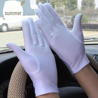 Unisex Summer Sun Protection Gloves with High Elastic Spandex for Weddings, Etiquette, Dance, Jewelry, Driving, and Cycling.