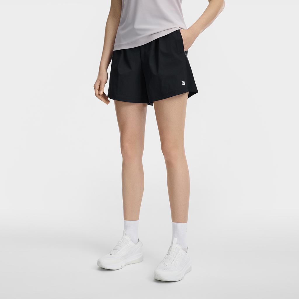 Fila Fitness Classic Basic Training Versatile Comfortable Loose Woven Sports Shorts Women shorts Black A51W621803FBK