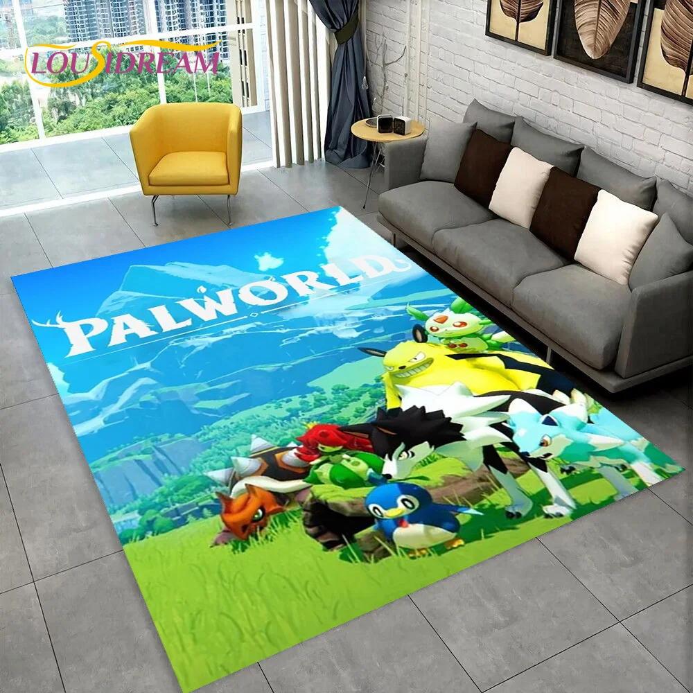 3D Cartoon Palworld Spiel Teppich für Zuhause Wohnzimmer Schlafzimmer Sofa Fußmatte Dekoration, Kinderteppich Rutschfeste Bodenmatte Geschenk