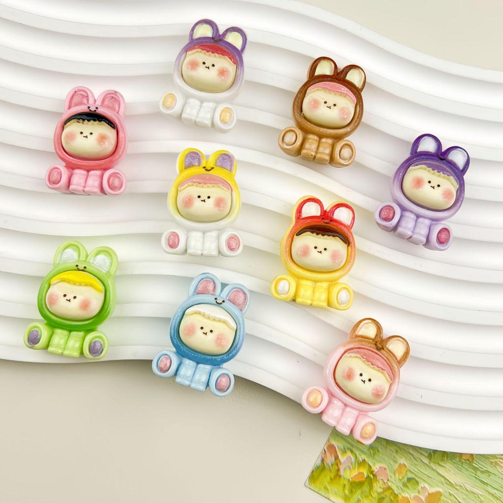 Cartoon Multicolor Glitter Animal Resin Accessories for DIY Jewelry, Keychains, Magnets, Hair Clips, and Ties