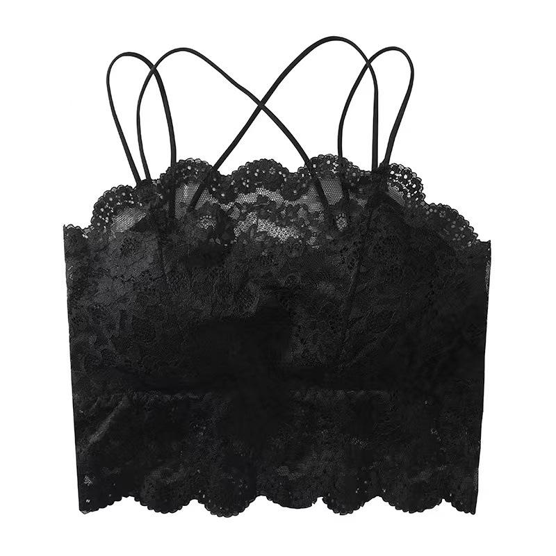 Lace Suspender Beautiful Back Vest Female Sexy with Chest Pad Tube Top Summer Thin Breathable