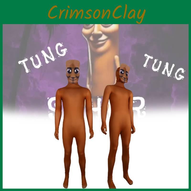 Tung Tung Tungsahur Cosplay Kostyme Barn Rollespill Halloween Sceneopptreden