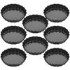 8Pcs Mini Tart Pans with Removable Bottom Egg Tart Mold Baking Pan High Conductivity Carbon Steel for Pudding Fruit Chocolate