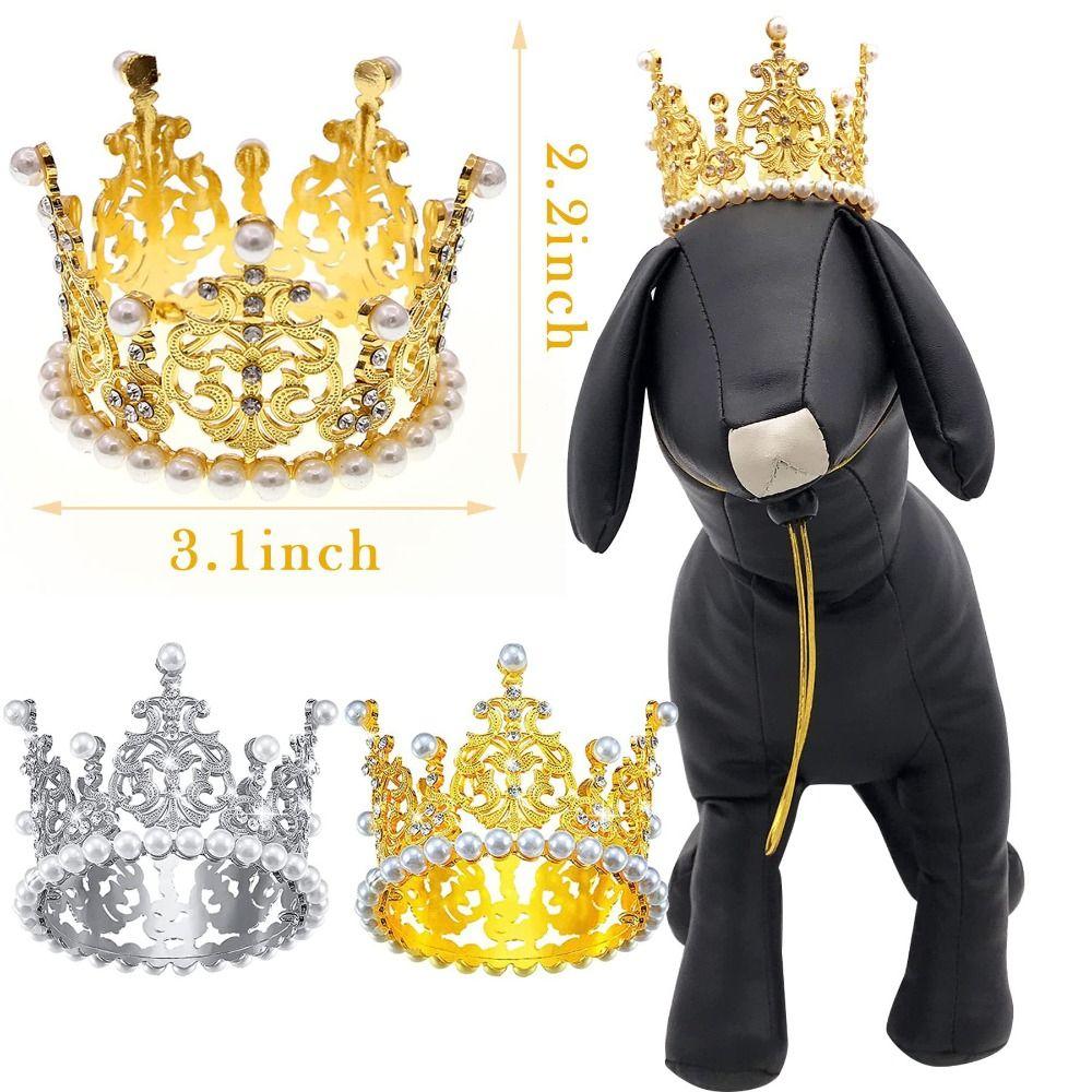 Adjustable Cord Sparkling Tiara Lightweight Pet Headwear Fashion Pet Decoration  Photo Prop