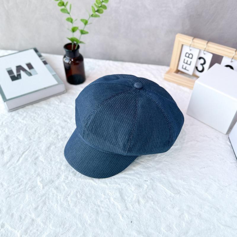 25 to early autumn new simple solid color retro octagonal hat women's versatile newsboy hat temperament cap tide