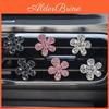 Perfume Air Car Outlet Clip Car Interior Decor Rhinestone Flower Car Air Outlet Aromatherapy Clip Accessories
