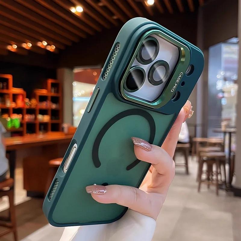Magnetic Lens Protection Bracket Phone Case For For Iphone 17 16 1 14 13 Pro Max 17Pro For  Wireless Charging Cover