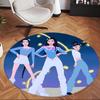 Huntrix (222) Round Office Rug Decorative Floor Rug for Office Bedroom Living Room and Home Space