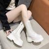 Fashion Women's Mid-Calf Boots Autumn Winter New Platform Wedge Short Boots Shoes for Women Versatile Ladies Chunky Motorcycle Botas