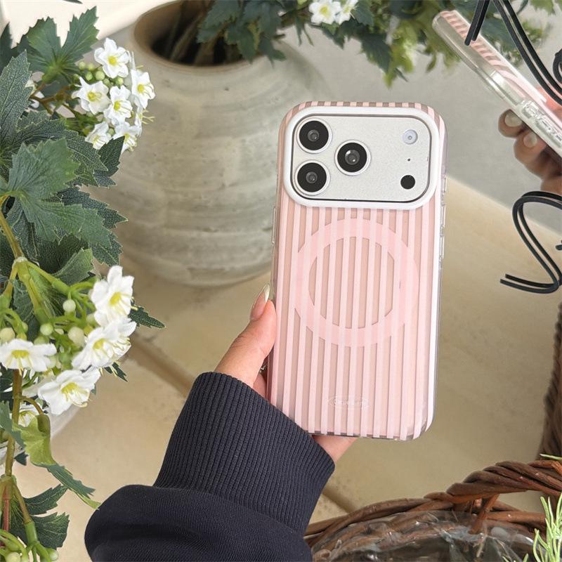 

Solid Color Vertical Stripe Magnetic Phone Case for iPhone 17/16 Pro Max/15 Pro - Premium Feel iPhone 16 Pro Max