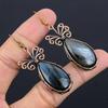 Labradorite 999 Copper Wire Wrapped Earrings, Handmade Gemstone Earrings Jewelry, Gifts For Wife Brand New Earrings