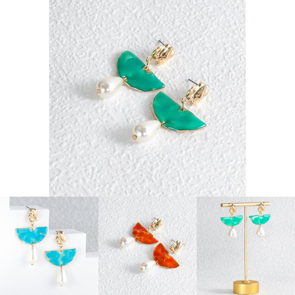 Elegant Alloy Geometric Pearl Earrings For Women Perfect For Weddings Birthdays Celebrations