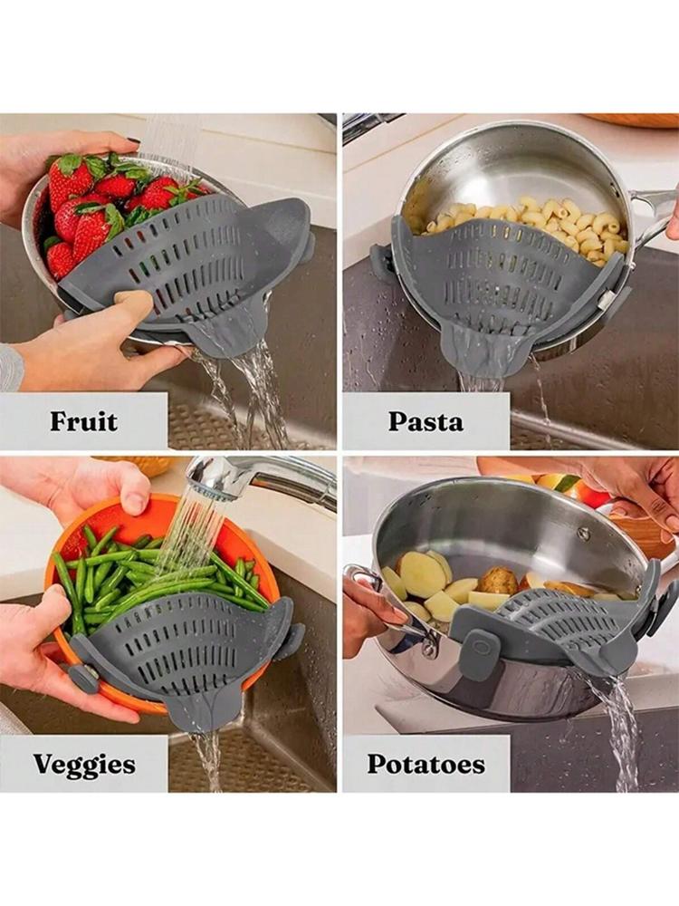 1 ks, sítko, sítko na hrnce, nastavitelné sítko s klipem na hrnce, pánve a misky, kuchyňské sítko na hrnce
