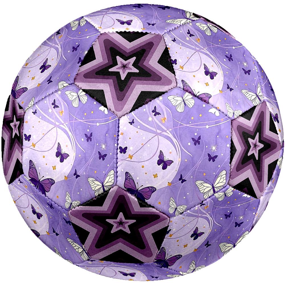1PC Butterfly Dreams Purple Star Soccer Ball Size 5 Football Machine Sewn Indoor/Outdoor Universal Football A42