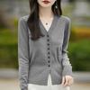 Cárdigan de punto de manga larga francés, chaqueta de mujer, suéter, prendas de vestir exteriores cortas, delgadas y de cintura alta
