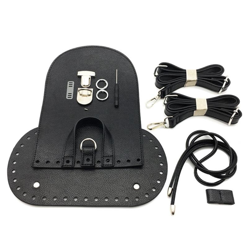 Crochet Bag Making Kit With PU Leather Backpack Bottom Base Flip Cover Adjustable Strap And Lock Buckle For DIY Projects