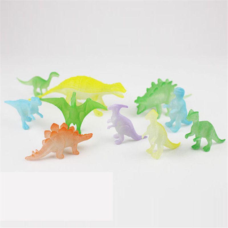 Vibrant 16pcs Jurassic World Dinosaurs Glow In The Dark Luminous Miniature Toy Set