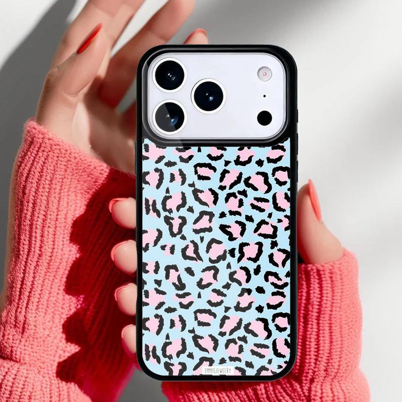 Leopard Skin Phone Case for iPhone 17 16 15 14 13 Pro Max Back Cover for 12 11 Pro Coque