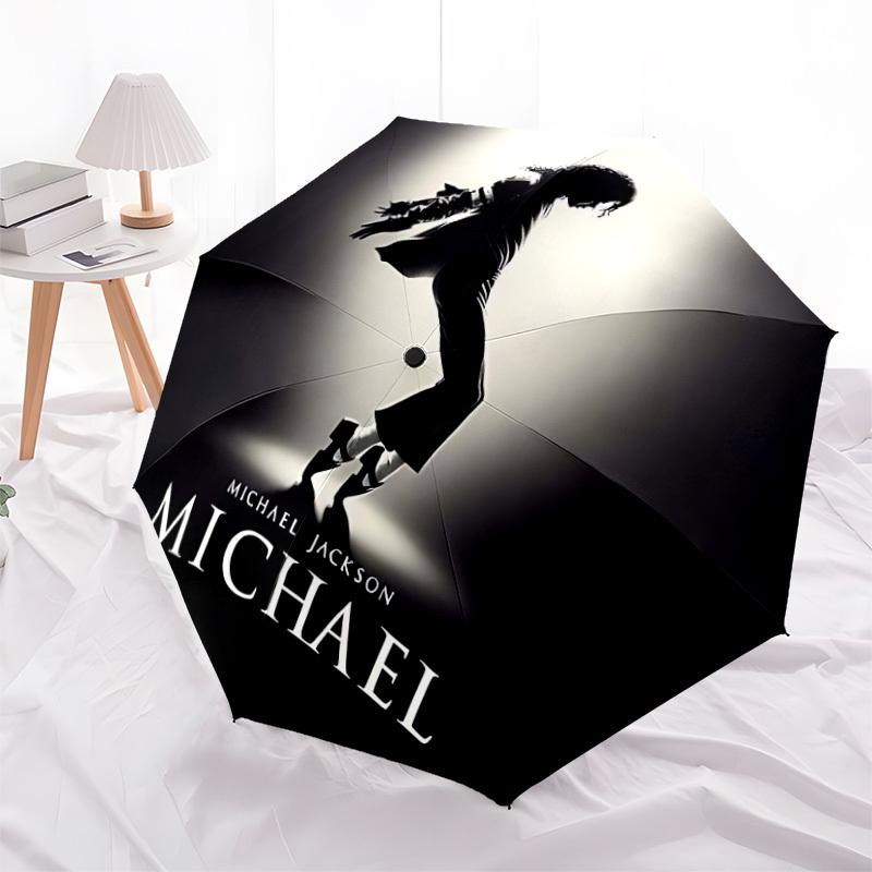 1pc Michael Jackson Automatic Folding Umbrella, Portable Collapsible Design, Casual Outdoor Accessory L1202022