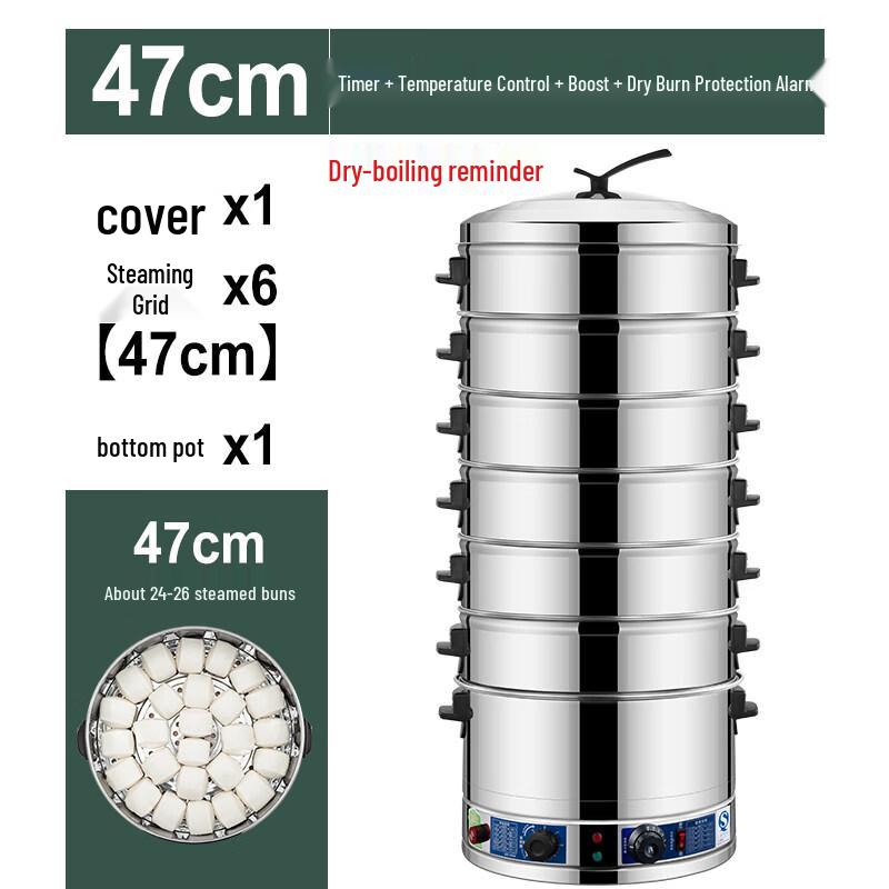 JPHZNB Stainless Steel Electric Multi-Layer Steamer