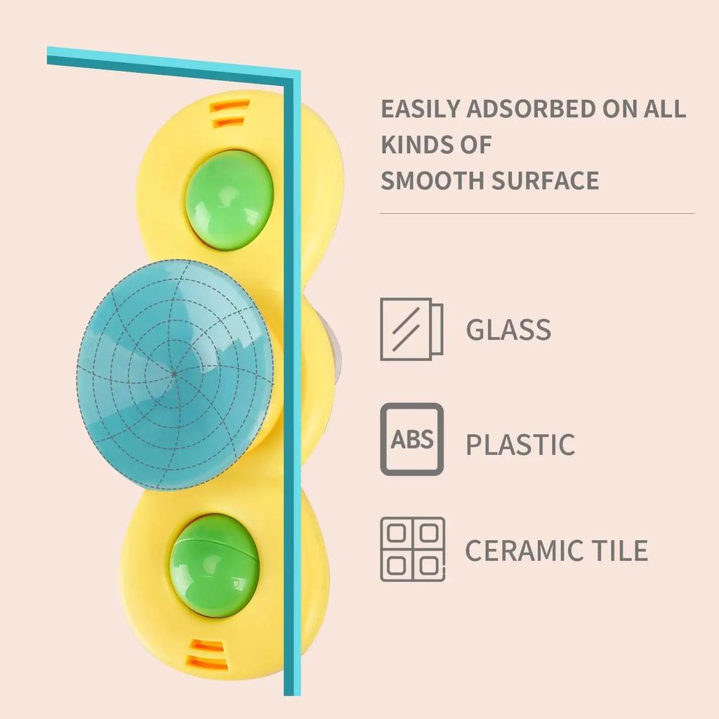 Non-Toxic Baby Soothe Cartoon Airplane Sucker Spinner Suction Sensory Toy Baby Bath Rotating Rattles Early Educational Montessoris Toys