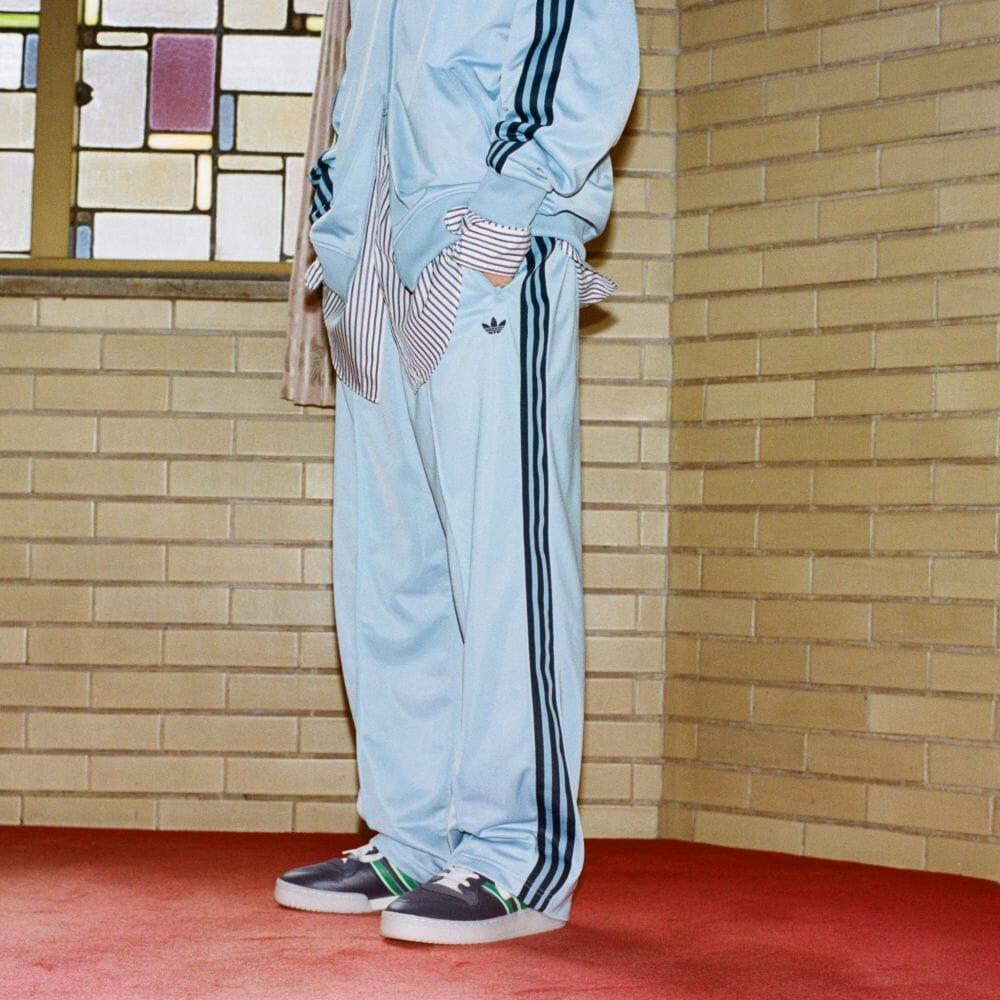 Adidas Originals Trefoil Stripe Logo Print Stand Collar Zip-Up Long Sleeve Jacket Unisex Outerwear Light-Blue IK9150