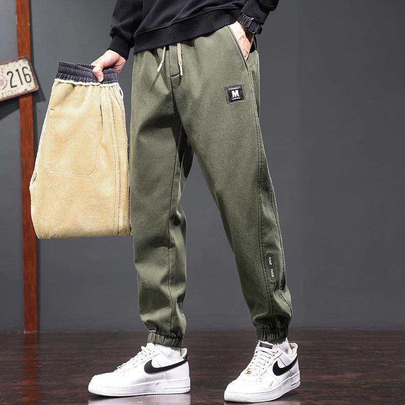 Men's Velvet Lyocell Sweatpants: Comfortable, Casual, Loose Leggings for Spring and Autumn