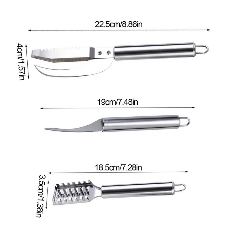 3 ks Kartáč na rybí kůži Rychlé odstranění šupin Škrabka Hoblík Nástroj Škrabka na ryby Rybářský nůž Čisticí nástroje Kuchyňské doplňky