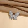 Women Brooch Three-Dimensional Butterfly Design Pin with Imitation Pearls Rhinestones Suits Coats Sweaters Badge Formal Occasions Decorative