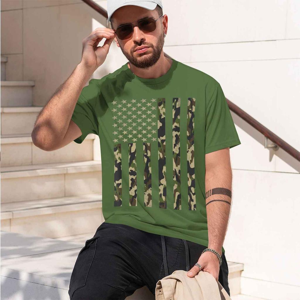 Camo Ameran Flag Usa Camouflage Unisex Unisex Th Tshirt Summer Shortsved Breathable Sweatwking Versatile 2026 New Model Shortsle