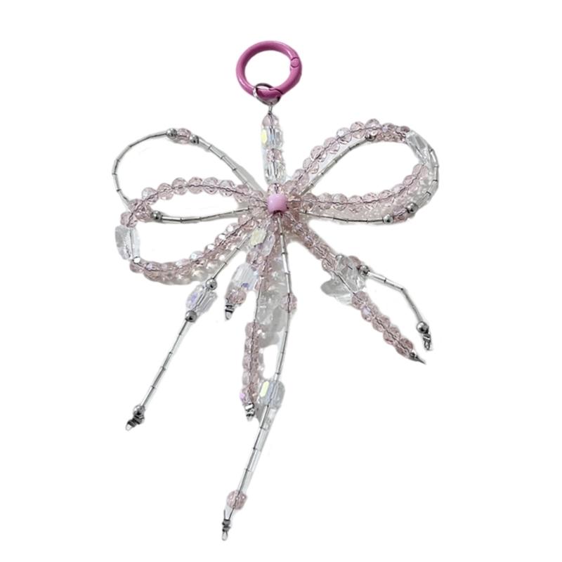 

Practical Charm Bowknot Hanging Ornament Beads Phone Pendant Bowknot Bag Pendant Suitable for Children and Adults розовый