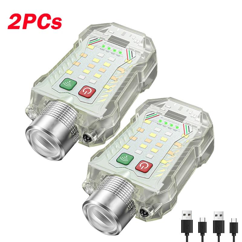 KDULIT Multifunctional Sensor LED Flashlight USB Rechargeable EDC Torch Work Light with Back Magnet Light Fishing Work Lantern