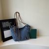 Denim Bag Women's Large Capacity Shoulder Crossbody Bag Student Class Commuter Tote Bag