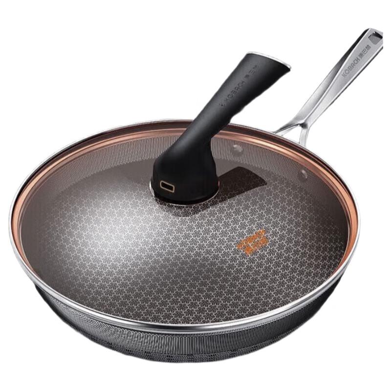 KOBACH KGY-C32A Honeycomb Stainless Steel Non-stick Wok