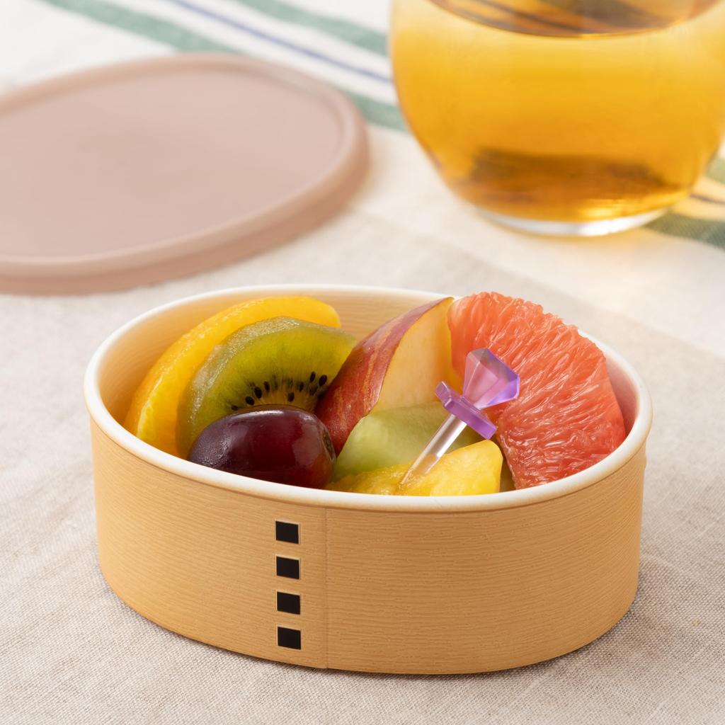 Yamanaka Lacquerware Bento Oval Microwave and Dishwasher Natural Made In Box, 230ml, Wappa-style, Shape, Safe, Wood, Japan, M18181-4