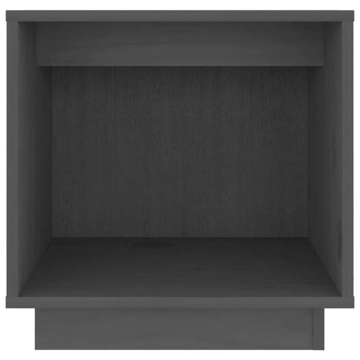 Table de chevet - Maison Exclusive - Gris - Bois de pin massif - 40x30x40 cm