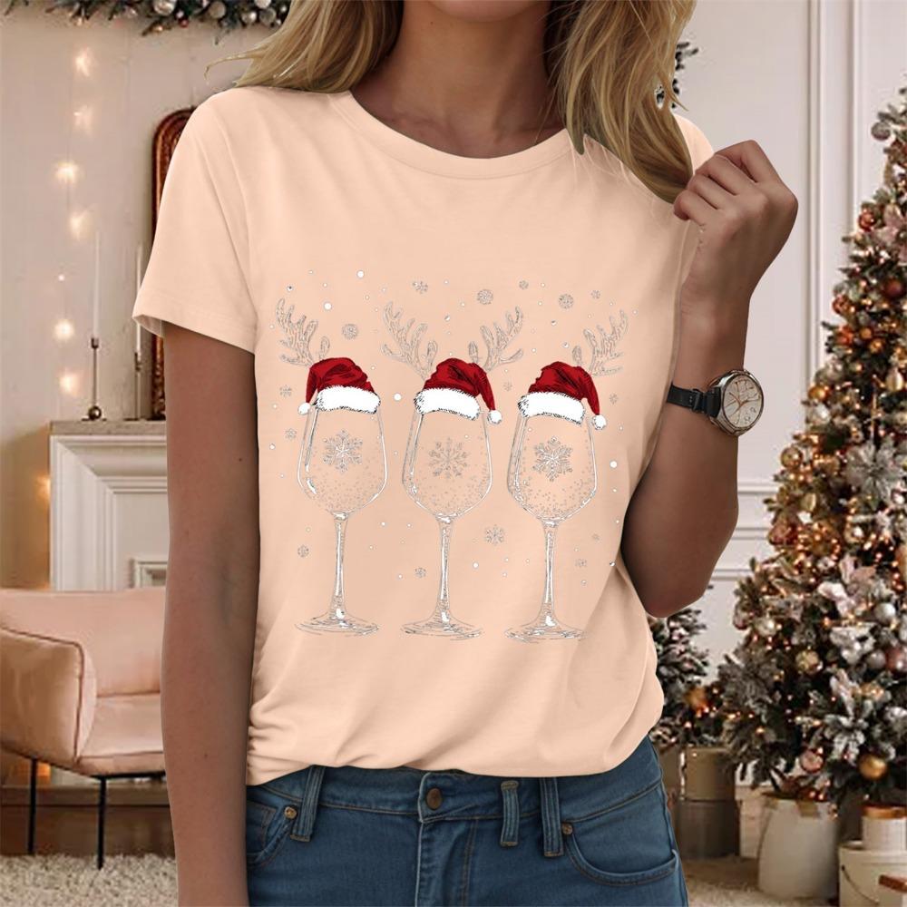 Women's Shirt Fashion Christmas Printed T-shirt
