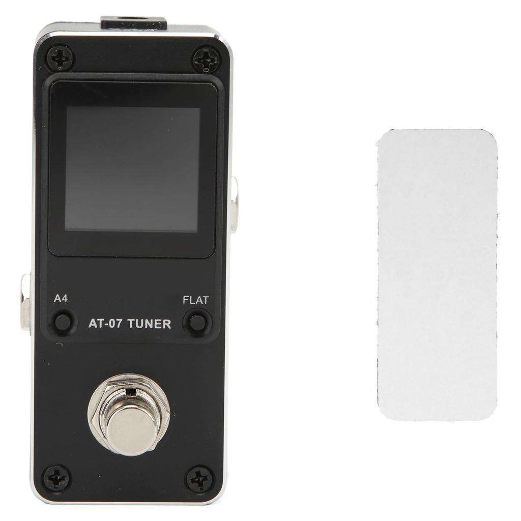 Tuner Pedal for Electric Guitar Bass Mini Metal with Pitch Calibration Flat Tuning AT‑07