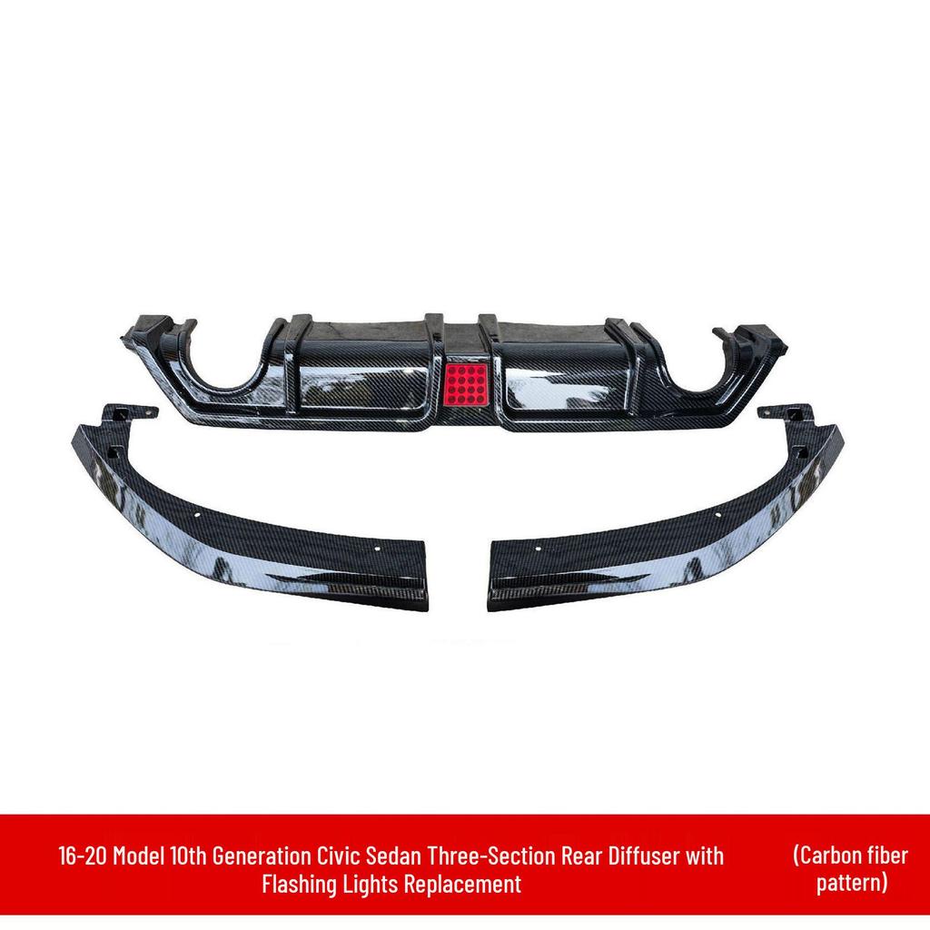Kit de Carroceria Difusor Traseiro e Splitter Frontal para Civic 10ª Geração
