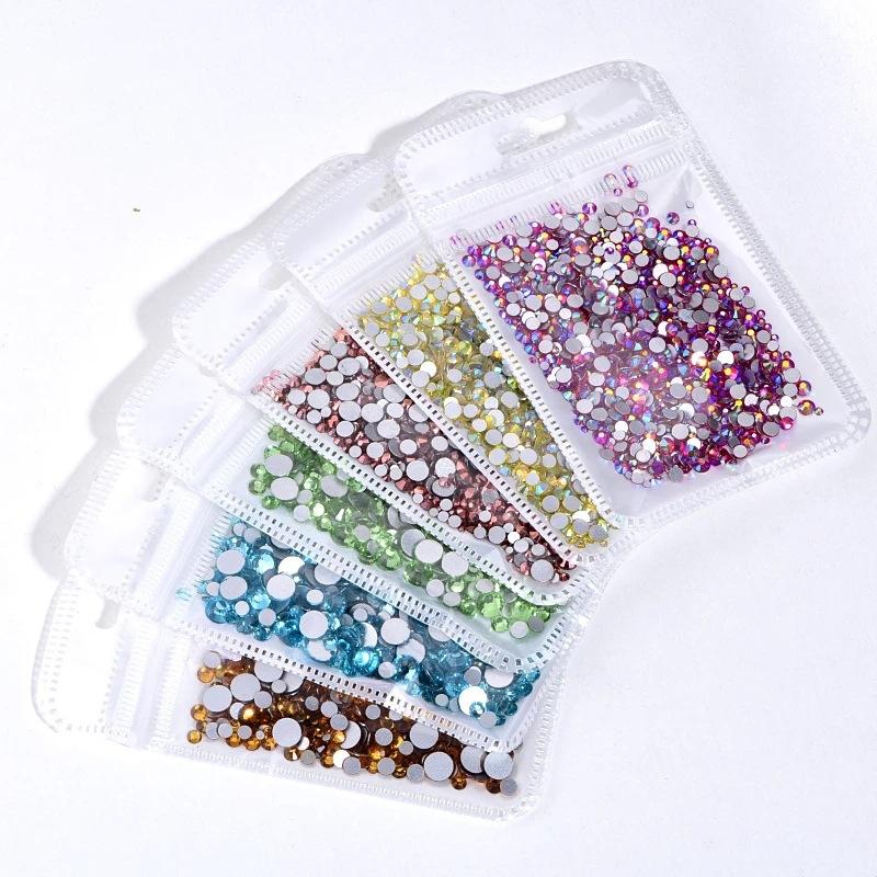 Ss3-Ss16 Mixed Size Flat Bottom Drill, Mobile Phone Case Diy Sticker Diamond Crystal Glass, Creative Nail Art Jewelry Accessories