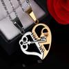 2 Pcs/Set Couple Necklace Stainless Steel Cute Cartoon Cat Animal Choker For Women Men Lovers Valentine's Day Jewelry Gifts