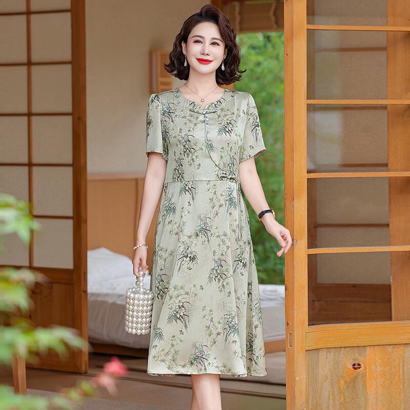 2025 New Chinese Style Summer Dress for Middle-Aged Women